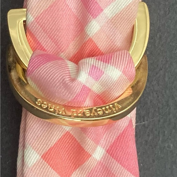 Vineyard Vines Pink Plaid Cloth D-Ring Belt size Small - Picture 2 of 5